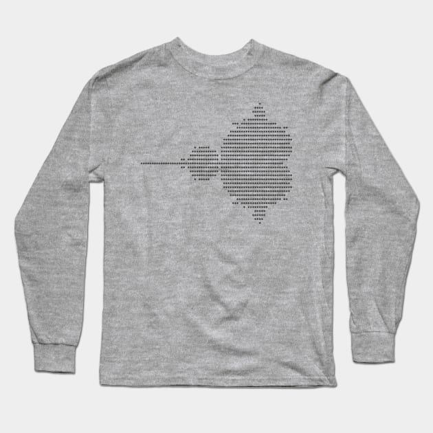 Original Mandelbrot (Replica) black on white Long Sleeve T-Shirt by Rupert Russell